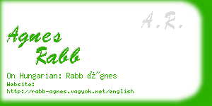 agnes rabb business card